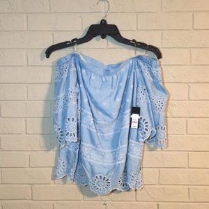 NWT Crown & Ivy Picnic Party Off Shoulder Blouse